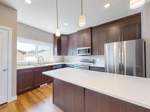 3704 2 St, Edmonton, AB - Indoor Photo Showing Kitchen With Stainless Steel Kitchen With Upgraded Kitchen