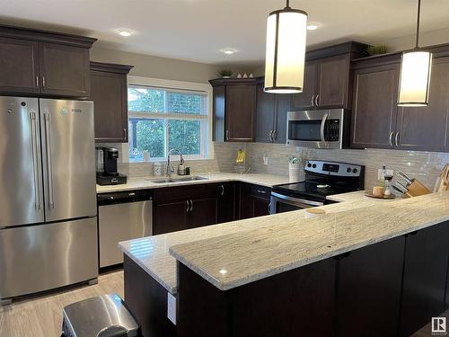 4135 43 Avenue, Drayton Valley, AB - Indoor Photo Showing Kitchen With Stainless Steel Kitchen With Upgraded Kitchen