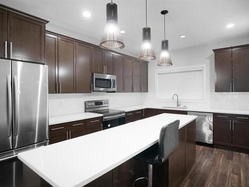 12212 124 Street, Edmonton, AB - Indoor Photo Showing Kitchen With Stainless Steel Kitchen With Upgraded Kitchen