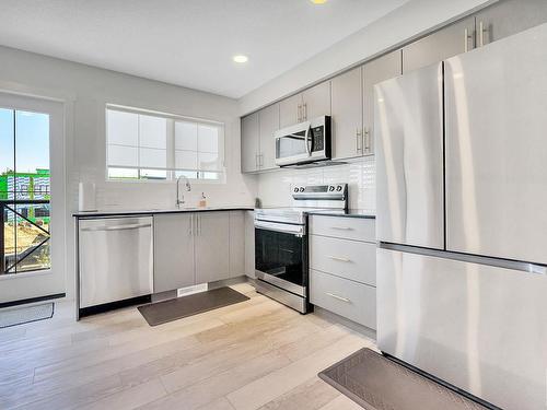 164 Secord Drive, Edmonton, AB - Indoor Photo Showing Kitchen With Stainless Steel Kitchen