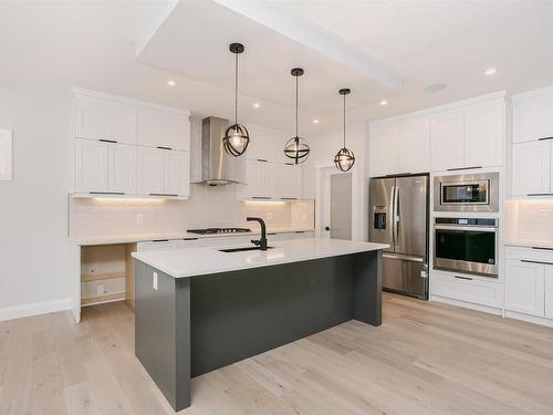 202 Edgewater Circle, Leduc, AB - Indoor Photo Showing Kitchen With Upgraded Kitchen