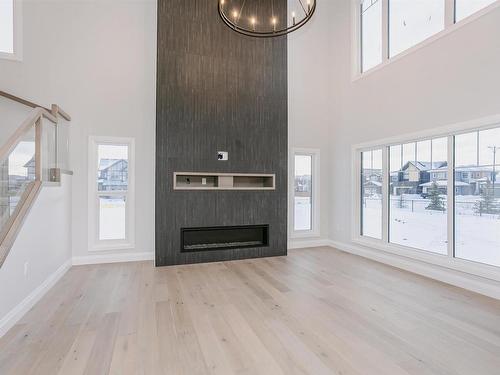 202 Edgewater Circle, Leduc, AB - Indoor With Fireplace