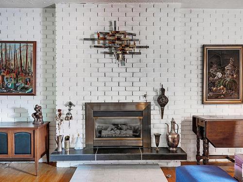 10635 59 Street, Edmonton, AB - Indoor Photo Showing Living Room With Fireplace