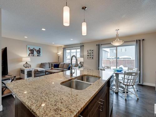 56 Redding Way, Fort Saskatchewan, AB - Indoor Photo Showing Kitchen With Double Sink