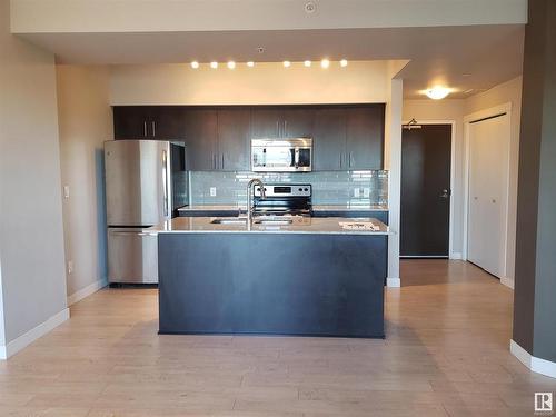 2203 10226 104 Street, Edmonton, AB - Indoor Photo Showing Kitchen With Stainless Steel Kitchen