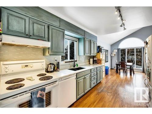 10434 138 Street, Edmonton, AB - Indoor Photo Showing Kitchen With Double Sink