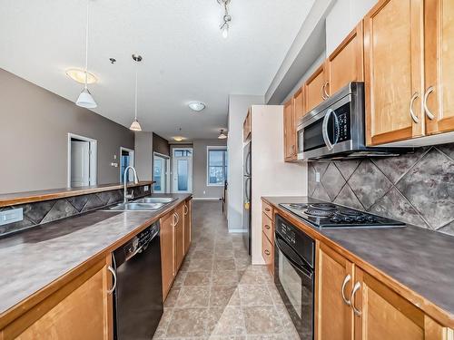 345 4827 104A Street, Edmonton, AB - Indoor Photo Showing Kitchen With Double Sink