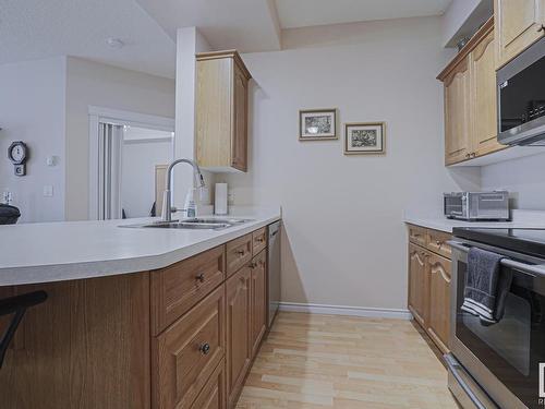 112 14259 50 Street, Edmonton, AB - Indoor Photo Showing Kitchen With Double Sink