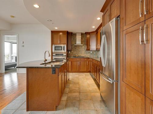 503 10035 Saskatchewan Drive, Edmonton, AB - Indoor Photo Showing Kitchen With Stainless Steel Kitchen