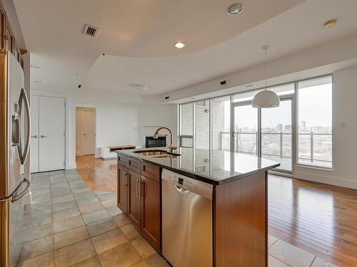 503 10035 Saskatchewan Drive, Edmonton, AB - Indoor Photo Showing Kitchen With Stainless Steel Kitchen