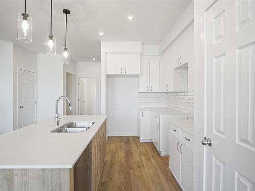 19215 24 Avenue, Edmonton, AB - Indoor Photo Showing Kitchen With Double Sink With Upgraded Kitchen