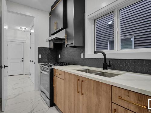 115 38 Street, Edmonton, AB - Indoor Photo Showing Kitchen With Double Sink With Upgraded Kitchen