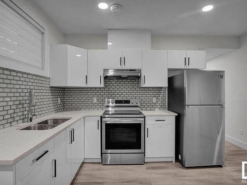 115 38 Street, Edmonton, AB - Indoor Photo Showing Kitchen With Double Sink With Upgraded Kitchen