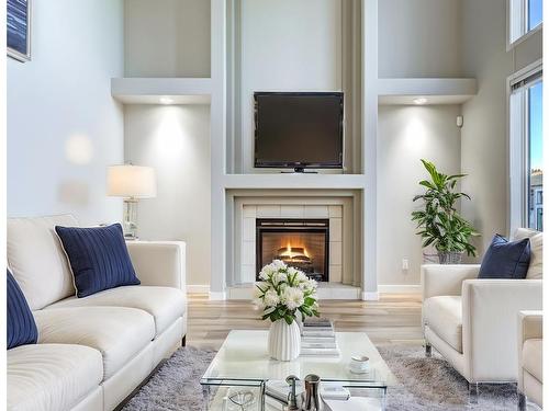 164 Darlington Crescent, Edmonton, AB - Indoor Photo Showing Living Room With Fireplace