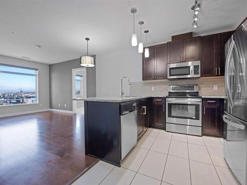 410 5151 Windermere Bv, Edmonton, AB - Indoor Photo Showing Kitchen With Stainless Steel Kitchen With Upgraded Kitchen