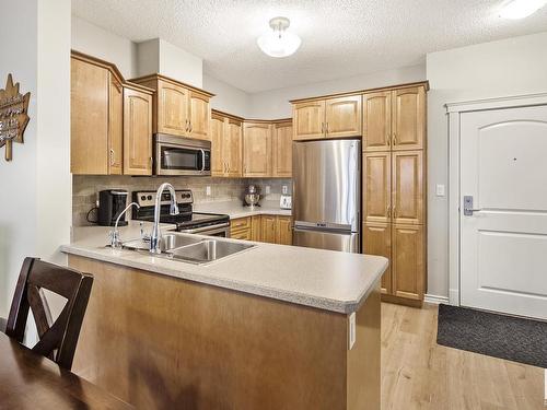 315 9820 165 Street, Edmonton, AB - Indoor Photo Showing Kitchen With Double Sink