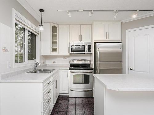 202 20 St Joseph Street, St. Albert, AB - Indoor Photo Showing Kitchen With Double Sink