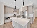 4855 Hawthorn Bend, Edmonton, AB  - Indoor Photo Showing Kitchen With Stainless Steel Kitchen With Double Sink With Upgraded Kitchen 