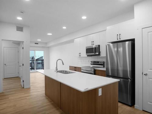 301 9227 228 Street, Edmonton, AB - Indoor Photo Showing Kitchen With Stainless Steel Kitchen With Double Sink With Upgraded Kitchen