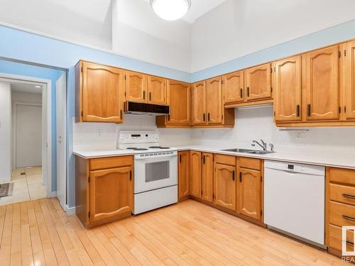 1 500 Lessard Drive, Edmonton, AB - Indoor Photo Showing Kitchen With Double Sink