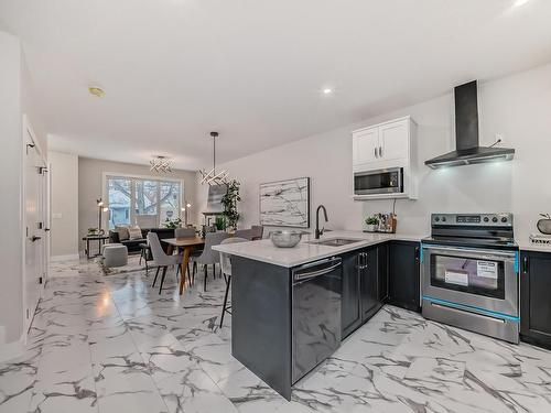 11217 125 Street, Edmonton, AB - Indoor Photo Showing Kitchen With Stainless Steel Kitchen With Upgraded Kitchen