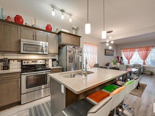 44 8209 217 Street, Edmonton, AB - Indoor Photo Showing Kitchen With Stainless Steel Kitchen With Double Sink With Upgraded Kitchen