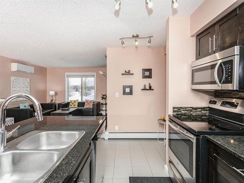 118 12045 22 Avenue, Edmonton, AB - Indoor Photo Showing Kitchen With Double Sink