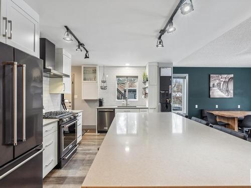 199 Cottonwood Avenue, Sherwood Park, AB - Indoor Photo Showing Kitchen With Stainless Steel Kitchen With Upgraded Kitchen