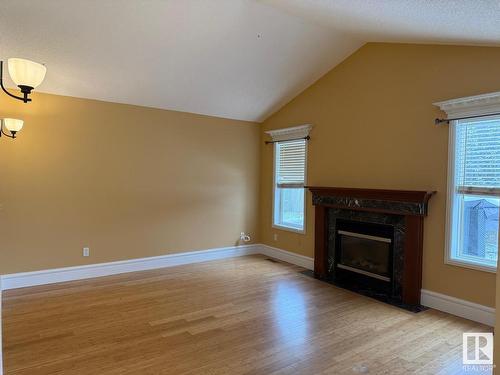 527 89 Street, Edmonton, AB - Indoor Photo Showing Living Room With Fireplace