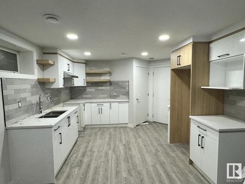 527 89 Street, Edmonton, AB - Indoor Photo Showing Kitchen With Double Sink