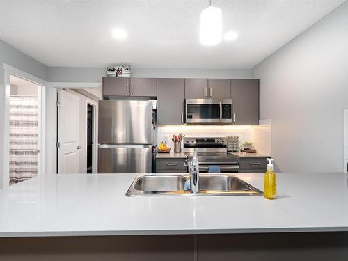 32 1110 Daniels Link Link, Edmonton, AB - Indoor Photo Showing Kitchen With Stainless Steel Kitchen With Double Sink