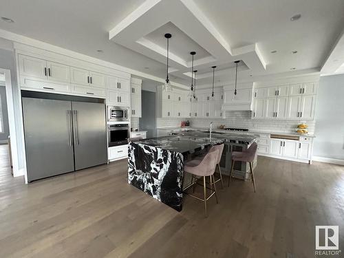 60 Riverstone Close, Rural Sturgeon County, AB - Indoor Photo Showing Kitchen With Upgraded Kitchen