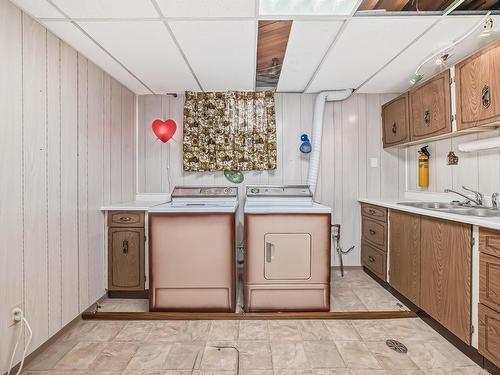 3615 75 Street, Edmonton, AB - Indoor Photo Showing Kitchen With Double Sink