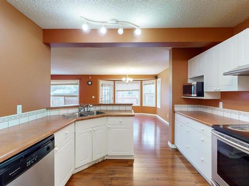 3553 23 St, Edmonton, AB - Indoor Photo Showing Kitchen With Double Sink