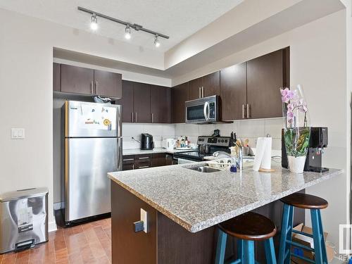 604 10152 104 Street, Edmonton, AB - Indoor Photo Showing Kitchen With Stainless Steel Kitchen With Double Sink