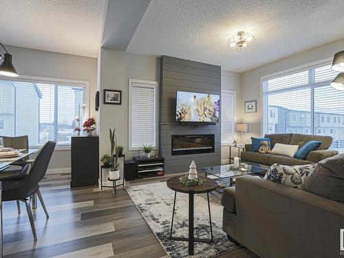 134 804 Welsh Drive, Edmonton, AB - Indoor Photo Showing Living Room With Fireplace