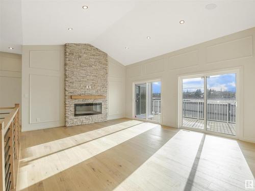 30 Avonlea Way, Spruce Grove, AB - Indoor Photo Showing Living Room With Fireplace