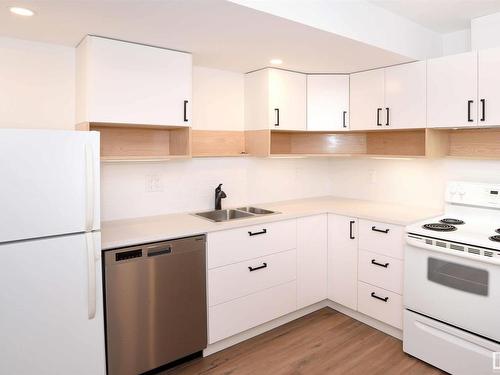 9604/9606 124 Avenue, Edmonton, AB - Indoor Photo Showing Kitchen With Double Sink