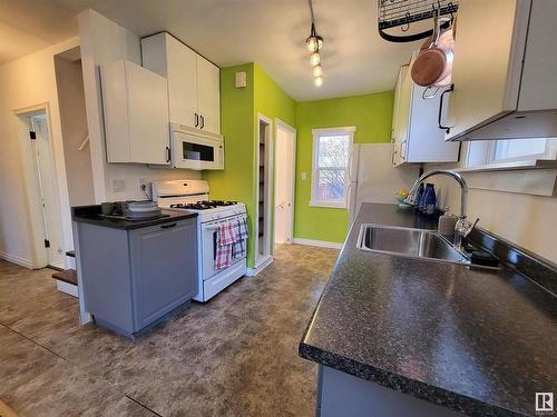 11221 90 Street, Edmonton, AB - Indoor Photo Showing Kitchen With Double Sink