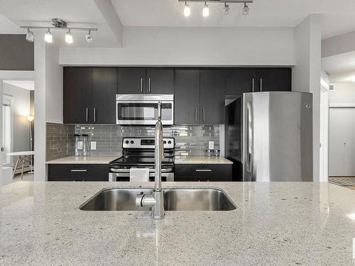 804 10226 104 Street, Edmonton, AB - Indoor Photo Showing Kitchen With Double Sink With Upgraded Kitchen