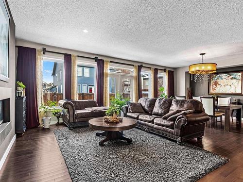 149 Sandalwood Crescent, Sherwood Park, AB - Indoor Photo Showing Living Room With Fireplace