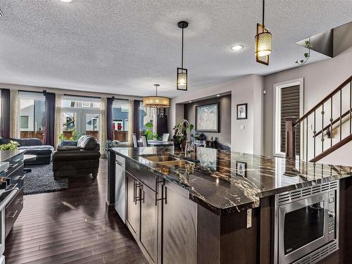 149 Sandalwood Crescent, Sherwood Park, AB - Indoor Photo Showing Kitchen With Double Sink