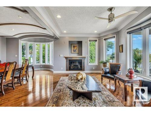 5508 Ada Boulevard, Edmonton, AB - Indoor Photo Showing Other Room With Fireplace