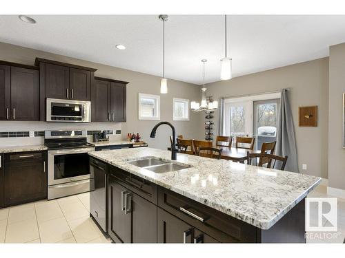 48 Newgate Way, St. Albert, AB - Indoor Photo Showing Kitchen With Double Sink With Upgraded Kitchen