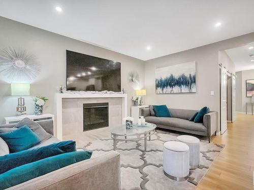 2306 Kelly Circle, Edmonton, AB - Indoor Photo Showing Living Room With Fireplace