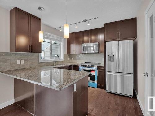 51 9535 217 Street, Edmonton, AB - Indoor Photo Showing Kitchen With Stainless Steel Kitchen With Upgraded Kitchen