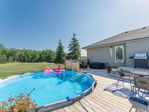 54 20508  Township Road 502, Rural Beaver County, AB - Outdoor With Above Ground Pool With Deck Patio Veranda