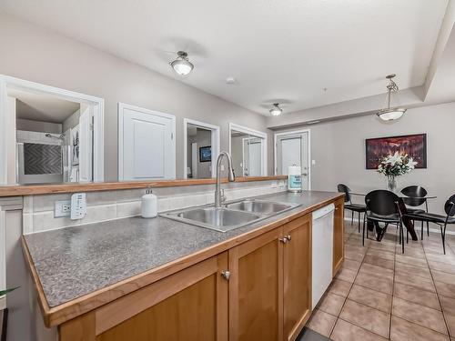 101 8619 111 Street, Edmonton, AB - Indoor Photo Showing Kitchen With Double Sink