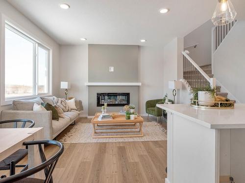 17432 2 Street, Edmonton, AB - Indoor Photo Showing Living Room With Fireplace