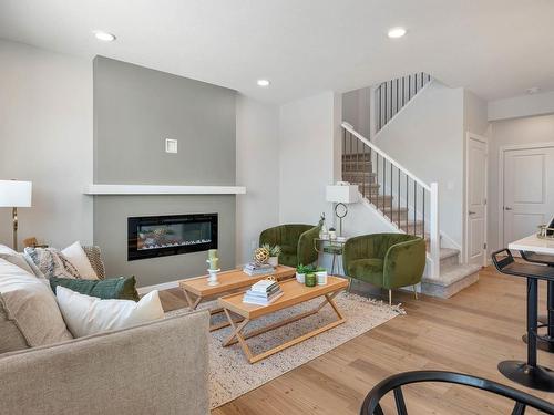 17432 2 Street, Edmonton, AB - Indoor Photo Showing Living Room With Fireplace